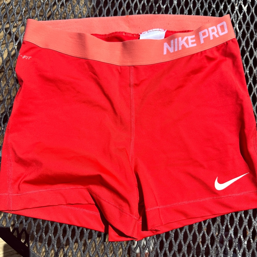 Coral Nike Pro Shorts